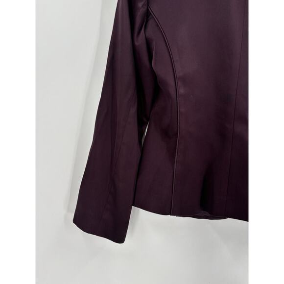 Cache Vintage Blazer Womens Small Burgundy Purple Satin Rhinestone Jacket Button - Picture 8 of 16